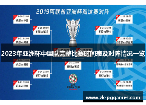 2023年亚洲杯中国队完整比赛时间表及对阵情况一览